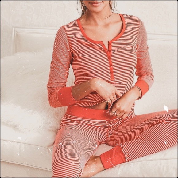 Victoria's Secret Other - Victoria secret red striped pajama thermal set